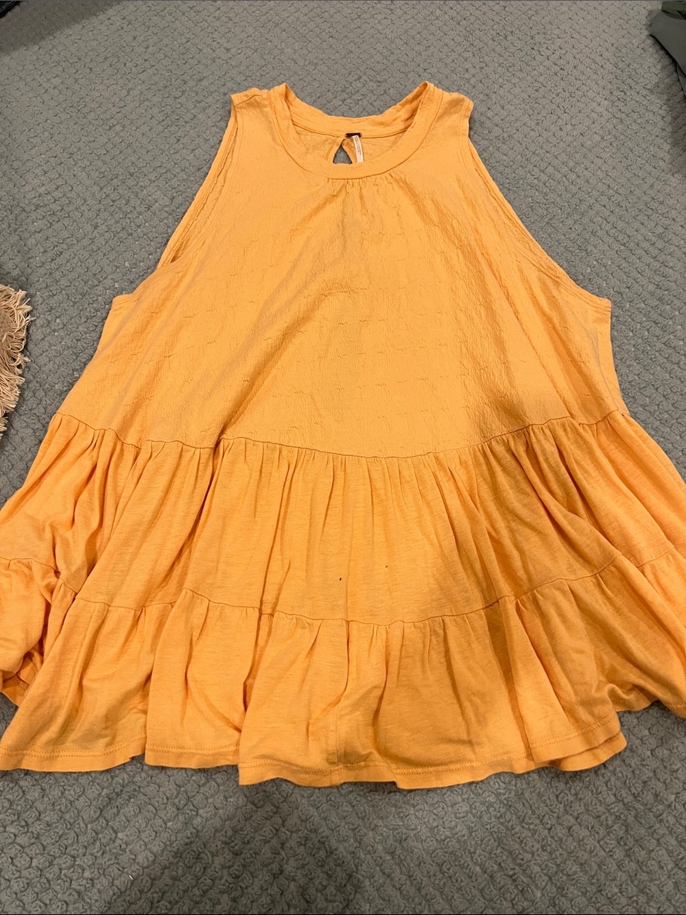 Free People Tiered Swing Tank Top — Orange